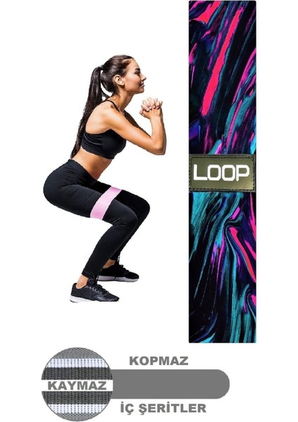 Siyah Çok Fonksiyonlu Direnç Bandı, Pilates, Yoga, Fitness ve Kalça Şekillendirme