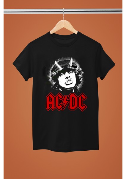 Ac/dc Baskılı Pamuklu Kısa Kollu Regular Kalıp Rock Tshırt