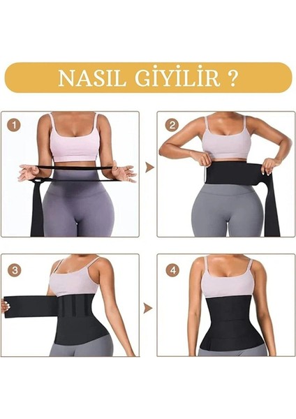 Unisex Bel Destek Korse 3m, Siyah, Rahat ve Şık Tasarım