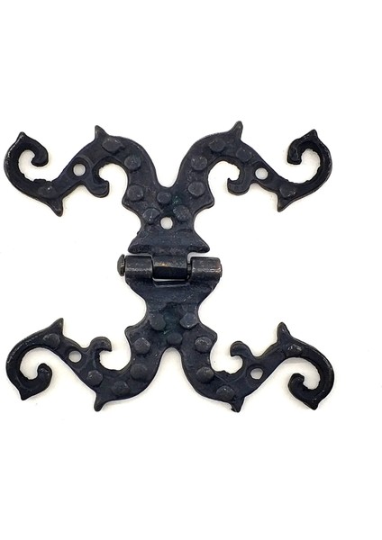 Antika Tarz Dekoratif Pirinç Süslü Menteşe - 100X90 Mm, Oksit