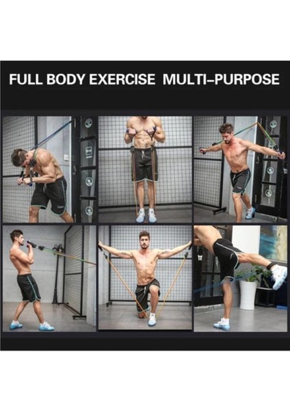 11 Parça Egzersiz Direnç Lastiği Seti, Kapı Arası, Siyah, Çok Fonksiyonlu, Dayanıklı modelleri