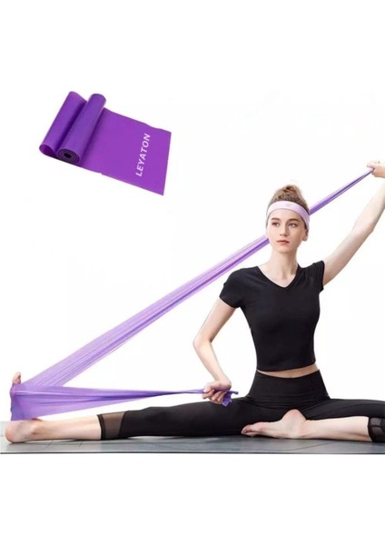 Mor Pilates Lastiği 150X15 Cm, Sert, Jimnastik ve Plates Için Uygun