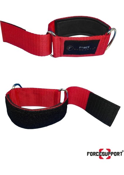 Kırmızı Ayak Bilek Kayışı, 2'li Set, Fitness ve Egzersiz Çekiş Aksesuarı