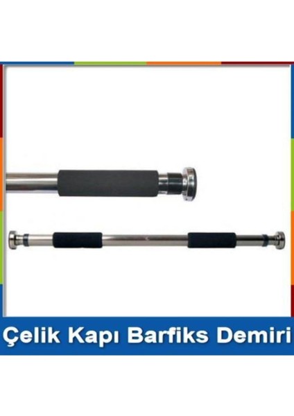 Gri Çelik Kapı Barfiks Çubuğu – Evde ve Spor Salonu Kullanımı Için Taşınabilir Alet