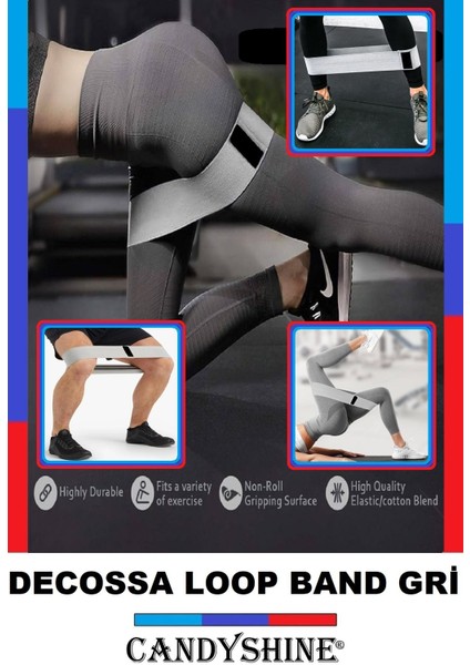 Yüksek Dirençli Egzersiz Bandı, Gri Renk, 18-22 kg Güç, Dayanıklı ve Çok Yönlü Kullanım