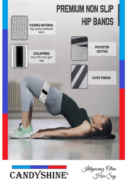 Yüksek Dirençli Egzersiz Bandı, Gri Renk, 18-22 kg Güç, Dayanıklı ve Çok Yönlü Kullanım fırsatları