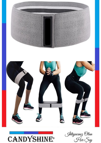 Yüksek Dirençli Egzersiz Bandı, Gri Renk, 18-22 kg Güç, Dayanıklı ve Çok Yönlü Kullanım