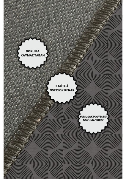 Yarım Daire Geometrik Desenli Hali Dekoratif Halı Oturma Odası Halısı