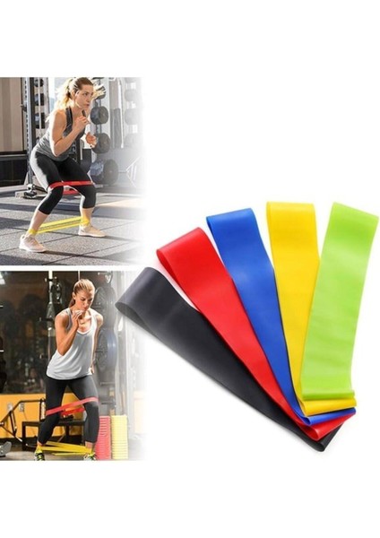 5'li Renkli Lateks Direnç Bandı Seti, Pilates, Yoga, Squat Egzersizleri Için fiyatları