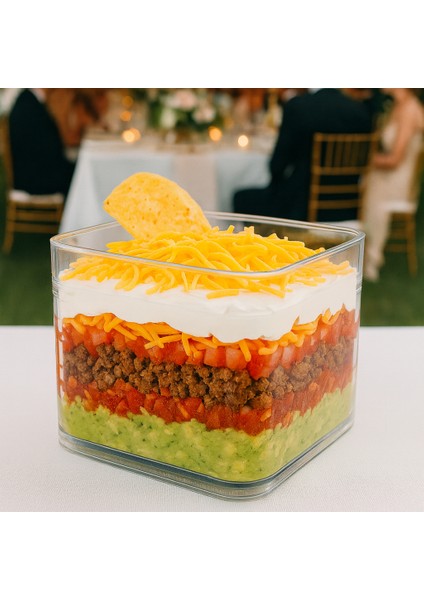Kare Şeffaf Tatlı ve Sunum Kabı – 250 ml - 6 Adet indirimleri