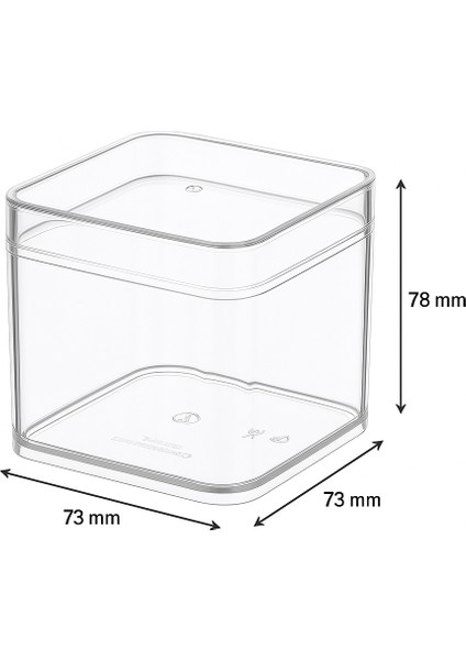 Kare Şeffaf Tatlı ve Sunum Kabı – 250 ml - 6 Adet
