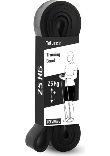 25 kg Direnç Bandı, Kas Geliştirme ve Fitness Için Siyah Lastik fiyatları