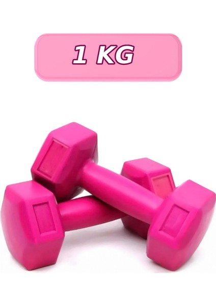 Köşeli Fuşya Plastik Dambıl Seti, 2X1KG, Spor ve Egzersiz Için Uygun indirimleri