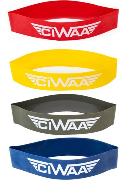 4'lü Lateks Aerobik Bant Seti, Beyaz, Sağlam ve Esnek Fitness Aleti