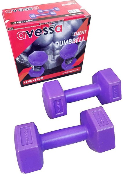 2 Adet 1 kg Mor Dambıl Seti, Spor ve Egzersiz Için Uygun
