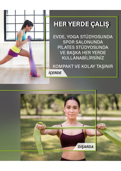 Orta Sert Pilates Lastiği Sarı, Dayanıklı ve Esnek Egzersiz Aleti