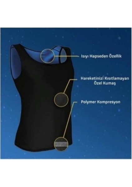 Unisex Termal Sauna Atlet, Iç Dış Egzersiz, Vücut Şekillendirme, 2xl Siyah fiyatları