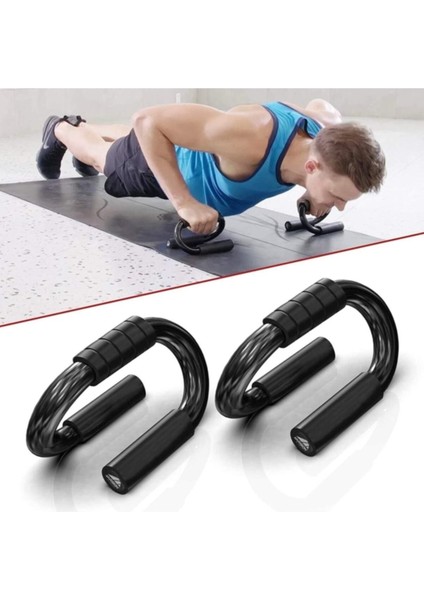 Siyah Metal Push Up Stand, Güçlü ve Rahat Şınav Aleti, Egzersiz Barı indirimleri