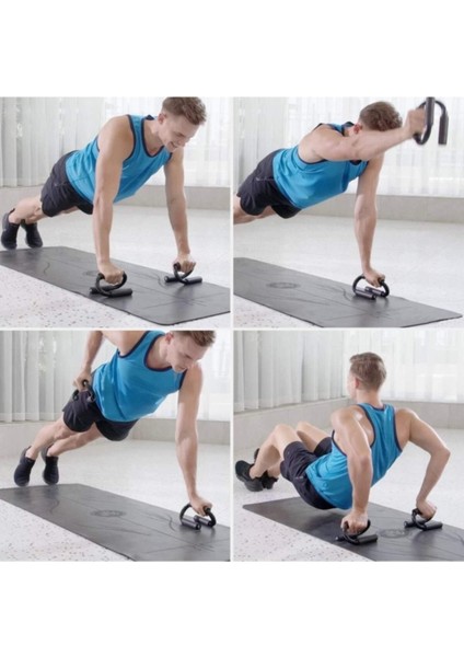 Siyah Metal Push Up Stand, Güçlü ve Rahat Şınav Aleti, Egzersiz Barı