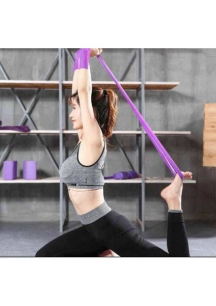Orta Sert Mor Pilates Bandı 150X15 Cm, Esnek ve Dayanıklı Egzersiz Bandı