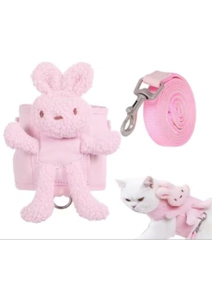 Evcil Hayvan Peluş Ayıcıklı Göğüs Gezdirme Tasması Set