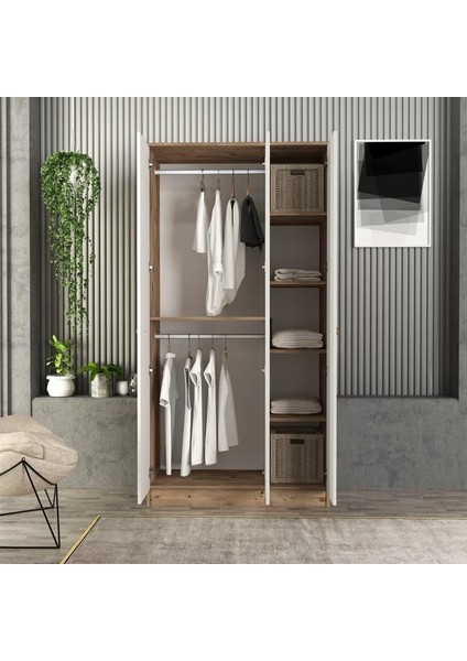 Mila 3 Kapaklı Bazalı Gardırop Tamamı Mdf modelleri