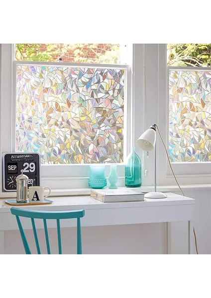 Statik Cam Folyosu - 3D Gökkuşağı Cam Filmi - 50 cm