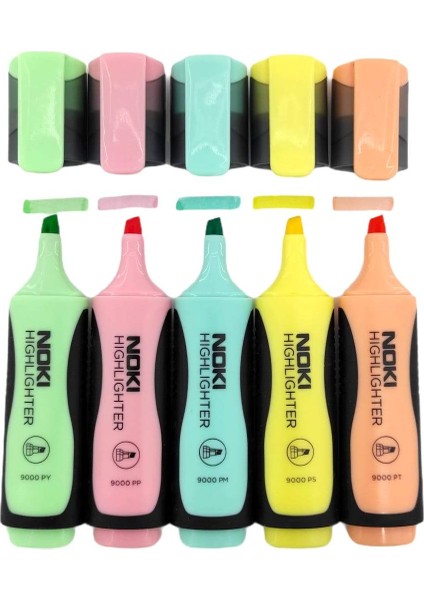 Fosforlu Kalem Pastel 5 Renk Pvc 9000