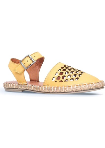 Sarı Deri Kadın Espadril Sandalet 01WL0453 01WL0453 fiyatları