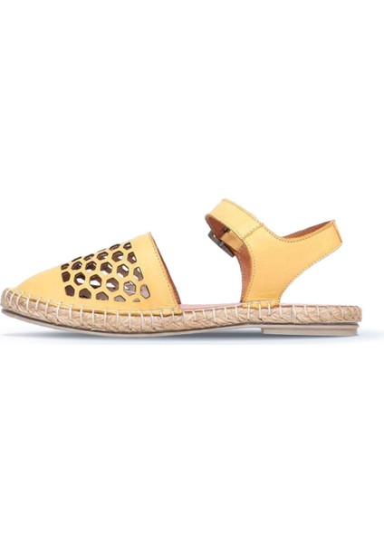 Sarı Deri Kadın Espadril Sandalet 01WL0453 01WL0453 modelleri