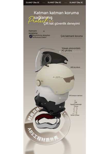 Erkekler ve Kadınlar Için 3c Sertifikalı Motosiklet Kaskı, Aynı Stil, Dört Mevsim Için Uygun, Yaz Yarım Kask-Döner Düğme Deseni (Yurt Dışından) fiyatları