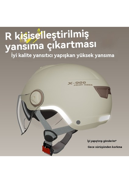 Erkekler ve Kadınlar Için 3c Sertifikalı Motosiklet Kaskı, Aynı Stil, Dört Mevsim Için Uygun, Yaz Yarım Kask-Döner Düğme Deseni (Yurt Dışından) modelleri