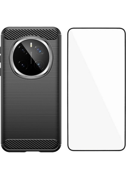 Honor Magic7 Pro 5g Büyük Lens Deliği Fırçalanmış Doku Tpu Telefon Kılıfı Ekran Filmi ile (Yurt Dışından)
