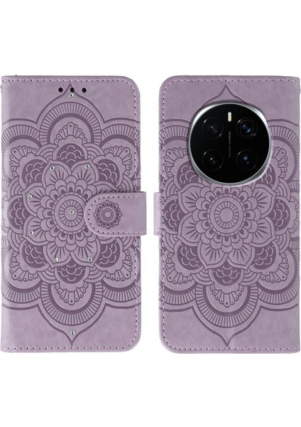 Honor Magic7 Pro 5g Bilek Kayışlı Yapay Dekorlu Pu Deri Telefon Kılıfı (Yurt Dışından)