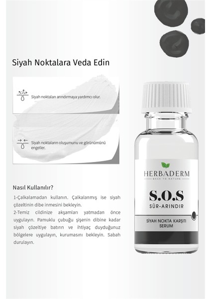 Sos Siyah Nokta Oluşumuna Karşı Cilt Bakım Serumu 20 Ml modelleri