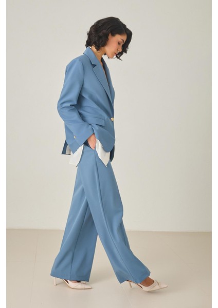 Mavi Bel Detaylı Dar Kalıp Pantolon fiyatları