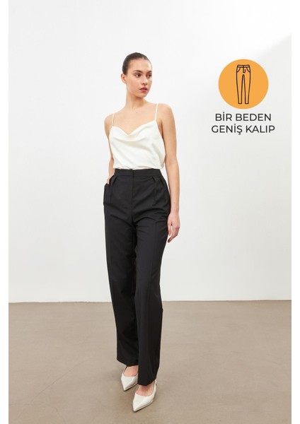 Siyah Geniş Kesim Pantolon