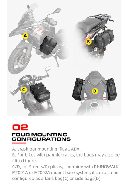 6l Su Geçirmez Crash Bar(Koruma Demiri) Çantası – Motosiklet & Atv Yan Çanta