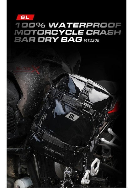 6l Su Geçirmez Crash Bar(Koruma Demiri) Çantası – Motosiklet & Atv Yan Çanta