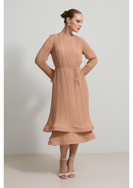 Somon Piliseli Rahat Kesim Elbise