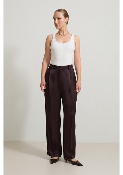 Çikolata Pile ve Cep Detaylı Rahat Kesim Pantolon fiyatları