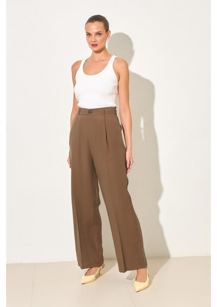 Acı-Kahve Cep Detaylı Rahat Kesim Pantolon fiyatları
