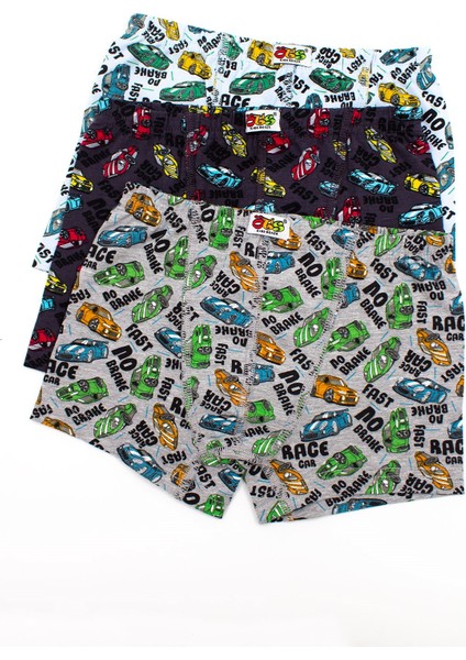 Erkek Çocuk Boxer 3'lü Baskılı (%96 Pamuk - %4 Elastan)