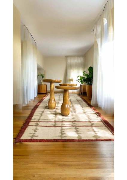 Dekoratif Ahşap Mantar Sehpa 3’lü Set – Tütün Renk Masif Zigon ve Fiskos Model fiyatları