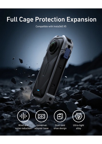 INSTA360 X5 Uyumlu Utility Metal Çerçeve | Utility Frame Metal Cage For INSTA360 X5