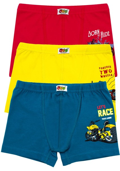 Erkek Çocuk Boxer 3'lü Baskılı (%96 Pamuk - %4 Elastan)