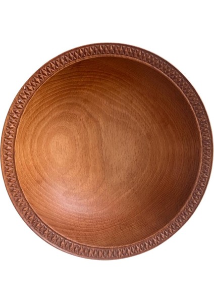 Doğal Kayın Ahşap Salata ve Sunum Kasesi – El Yapımı, Cnc Oymalı, 248 mm indirimleri