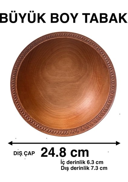 Doğal Kayın Ahşap Salata ve Sunum Kasesi – El Yapımı, Cnc Oymalı, 248 mm