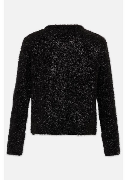 Siyah Düğme Detaylı Uzun Kollu Triko fırsatları