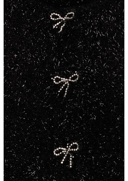 Siyah Düğme Detaylı Uzun Kollu Triko indirimleri